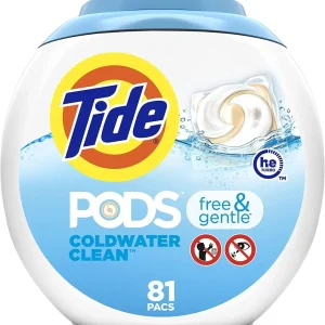 Tide PODS Free & Gentle Laundry Detergent Soap Pods, 81 count