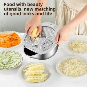 304 Stainless Steel Grater Bowl with Strainer – Multi-Functional Fine Mesh Basin for Washing, Draining, and Mixing Fruits & Vegetables