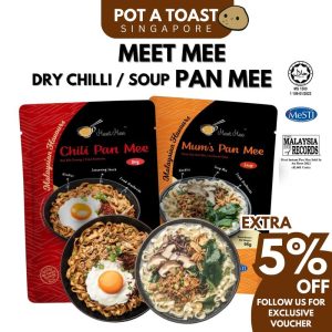 MEET MEE Instant Pan Mee Noodles | Dry Chilli Fish Cakes Anchovies Soup Pan Mee 2 bags
