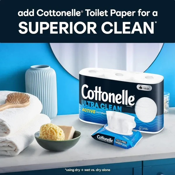 Cottonelle Freshfeel Flushable Wet Wipes, Adult Wet Wipes, 8 Flip-Top Packs, 42 Wipes per Pack (8 Packs of 42) (336 Total Flushable Wipes), Packaging May Vary - Image 3