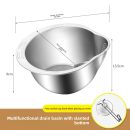 304 Stainless Steel Grater Bowl with Strainer – Multi-Functional Fine Mesh Basin for Washing, Draining, and Mixing Fruits & Vegetables