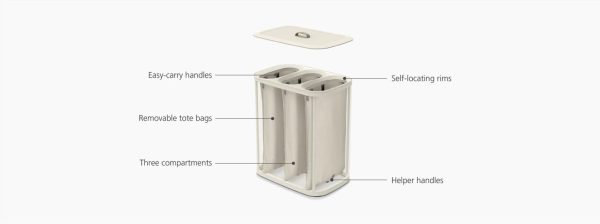Joseph Tota Trio 90-litre Laundry Hamper Separation Basket with Lid 90-liter - Image 6
