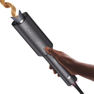 TYMO CURLPRO Automatic Rotating Curling Iron - Beach Waves Curling Wand, Portable Hair Curler, 500 Million Ionic, Dual Voltage & Lightweight for Travel, Ceramic Coating, Pink 1 inch