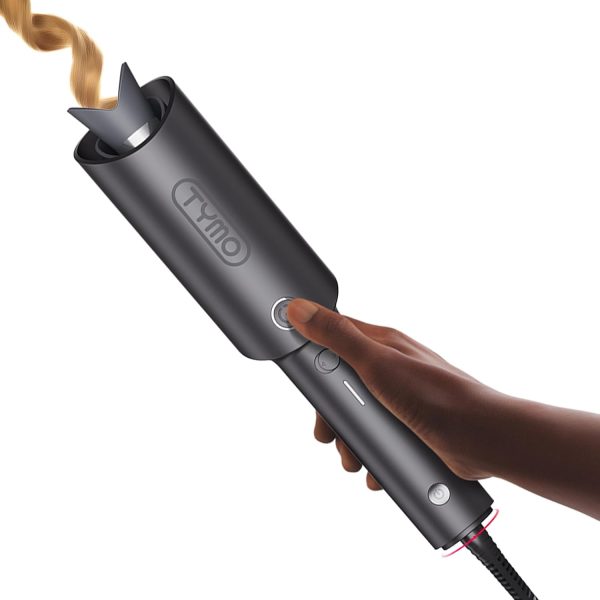 TYMO CURLPRO Automatic Rotating Curling Iron - Beach Waves Curling Wand, Portable Hair Curler, 500 Million Ionic, Dual Voltage & Lightweight for Travel, Ceramic Coating, Pink 1 inch