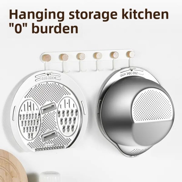 304 Stainless Steel Grater Bowl with Strainer – Multi-Functional Fine Mesh Basin for Washing, Draining, and Mixing Fruits & Vegetables - Image 5