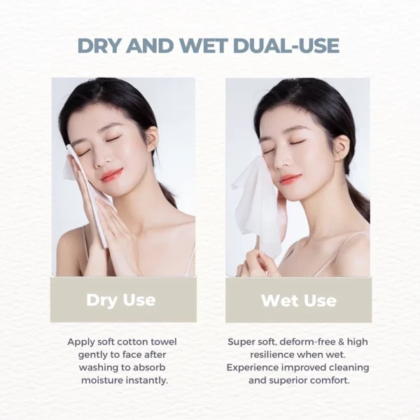 mixshop Disposable Facial Cotton Towel, Makeup Remover Tissue, Towel, Large and Thick wipes - Image 6
