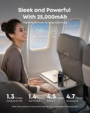 Anker Laptop Power Bank, 25,000mAh Portable Charger with Triple 100W USB-C Ports for Multi-Device Charging, Built-in and Retractable Cables, for iPhone 16/15 Series, Samsung, and More