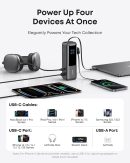 Anker Laptop Power Bank, 25,000mAh Portable Charger with Triple 100W USB-C Ports for Multi-Device Charging, Built-in and Retractable Cables, for iPhone 16/15 Series, Samsung, and More
