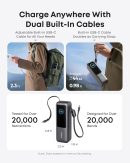 Anker Laptop Power Bank, 25,000mAh Portable Charger with Triple 100W USB-C Ports for Multi-Device Charging, Built-in and Retractable Cables, for iPhone 16/15 Series, Samsung, and More