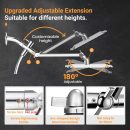 COSYLAND 10'' Rainfall Shower Head with Handheld Combo High Pressure 5 Settings with 11'' Extension Arm 60" Hose, Chrome Finish Bath Shower Head, Height/Angle Adjustable,Chrome
