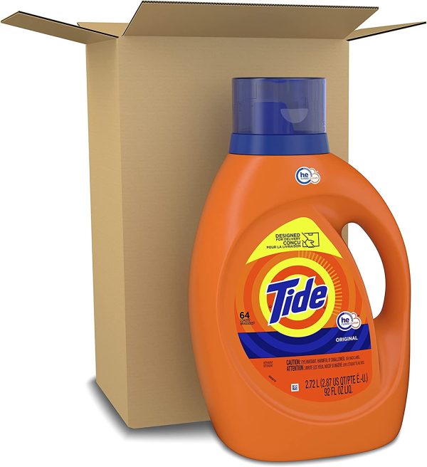 2 bottles Tide Laundry Detergent Liquid Soap, High Efficiency (He), Original Scent, 64 Loads - Image 6