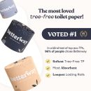 Betterway Bamboo Toilet Paper 3 Ply - Sustainable Toilet Tissue - 60 Long-Lasting Rolls - 360 Sheets Per Roll - Septic Safe - Organic, Plastic Free - FSC Certified - PFAS Free
