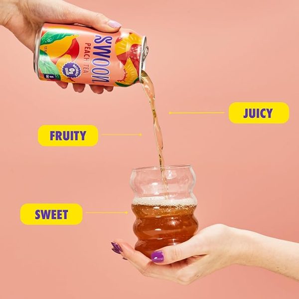 Swoon Peach Tea - Sugar Free Fruit Tea, Low Carb, Paleo-Friendly, Gluten Free Iced Tea - Flavored Tea Keto Drinks Made with Organic Black Tea and Sweetened by Monk Fruit and Stevia (Pack of 12) - Image 2