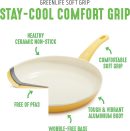 GreenLife Soft Grip Healthy Ceramic Non-Stick 16-Piece Kitchen Cookware Set PFAS-Free Kitchenware with Lid Dishwasher Safe Yellow