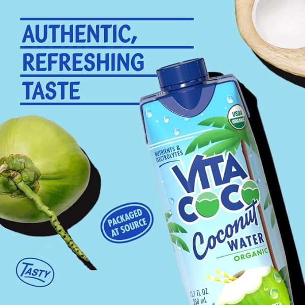 Vita Coco Coconut Water, Pure Organic | Refreshing Coconut Taste | Natural Electrolytes | Vital Nutrients | 11.1 Oz (Pack Of 12) - Image 2