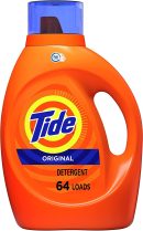 2 bottles Tide Laundry Detergent Liquid Soap, High Efficiency (He), Original Scent, 64 Loads