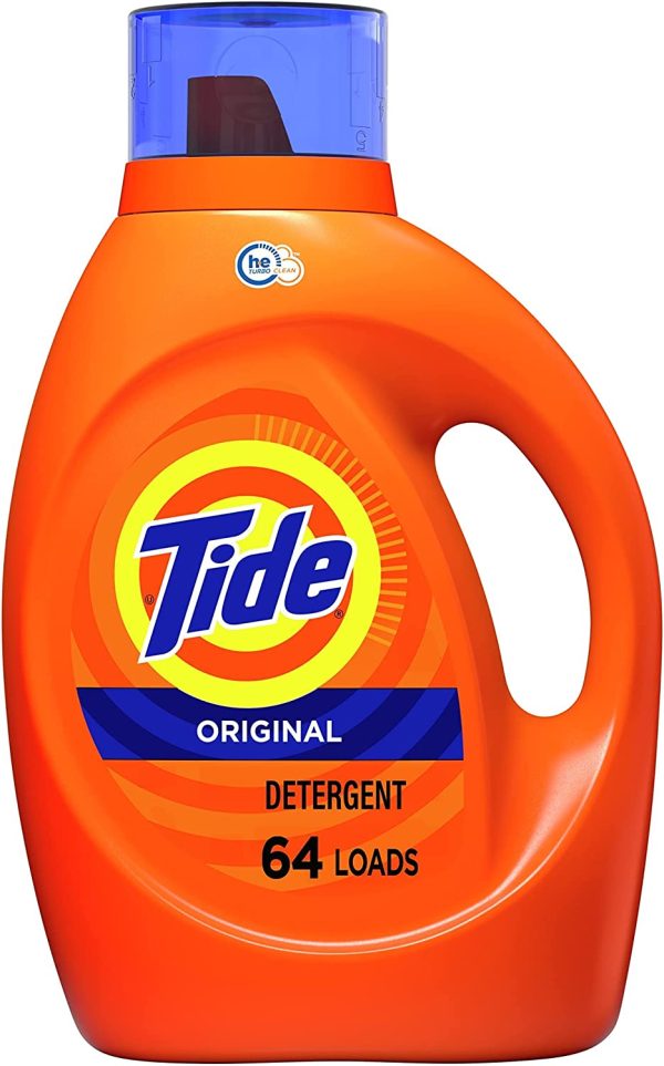 2 bottles Tide Laundry Detergent Liquid Soap, High Efficiency (He), Original Scent, 64 Loads - Image 5