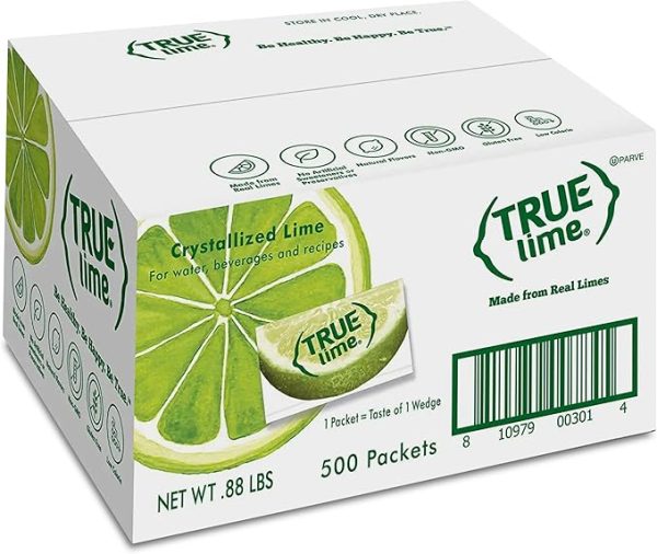 TRUE LIME Water Enhancer, Bulk Pack - 0.03 Ounce, 500 Count (Pack of 1)| Zero Calorie Unsweetened Flavoring For Bottled Water & Recipes | Flavor Packets Made with Real Limes(500 Packets)