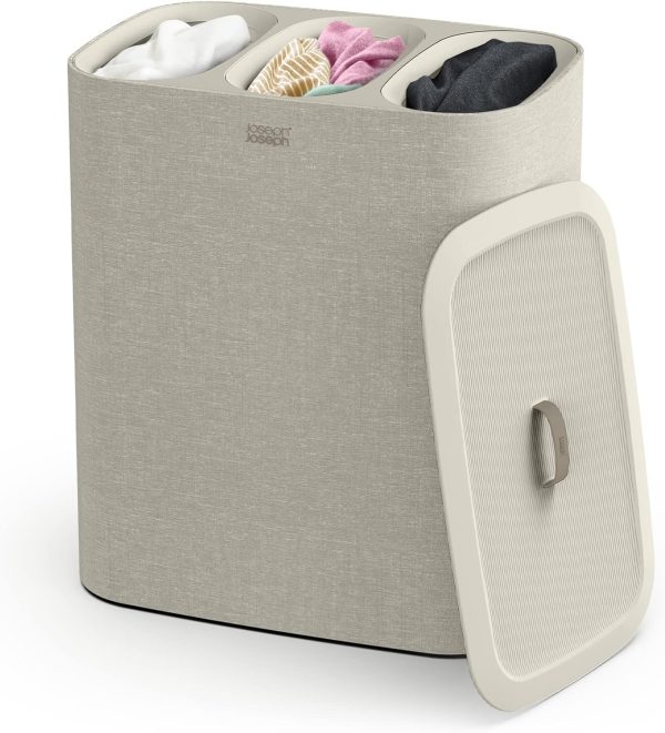 Joseph Tota Trio 90-litre Laundry Hamper Separation Basket with Lid 90-liter