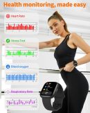 Smart Watch for Men Women, Bluetooth Calling, 1.83" HD Touch Screen Fitness Tracker, 100+ Sports Modes, Heart Rate Sleep Monitor, DIY Dial, IP68 Waterproof, Compatible with Android & iOS