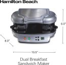 Hamilton Beach Dual Breakfast Sandwich Maker withAudible Digital Timer, Silver , 25490C