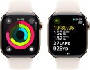 Apple Watch Series 10 [GPS + Cellular, 46mm] - Gold Titanium Case with Starlight Sport Band, M/L(Limit 1 item per order)