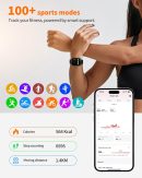 Smart Watch for Men Women, Bluetooth Calling, 1.83" HD Touch Screen Fitness Tracker, 100+ Sports Modes, Heart Rate Sleep Monitor, DIY Dial, IP68 Waterproof, Compatible with Android & iOS