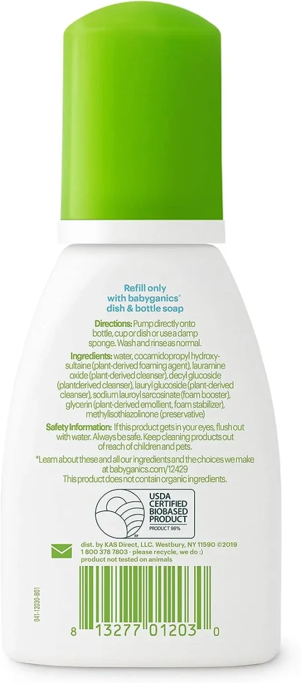 Babyganics Foaming Dish & Bottle Soap, Pump Bottle, Fragrance Free, Plant-Derived Cleaning Power, Removes Dried Milk, 16 Fl Oz, (Pack of 3), Packaging May Vary - Image 12