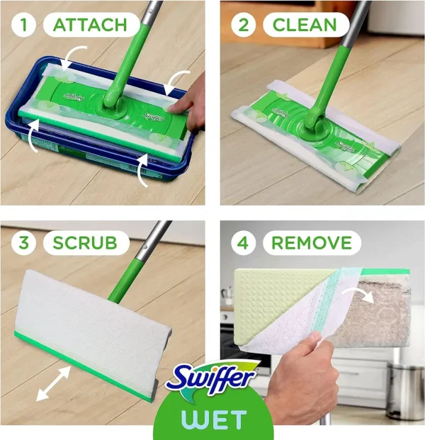 Swiffer Sweeper Wet Mopping Cloth Multi Surface Refills, Febreze Lavender Scent, 36 count - Image 4