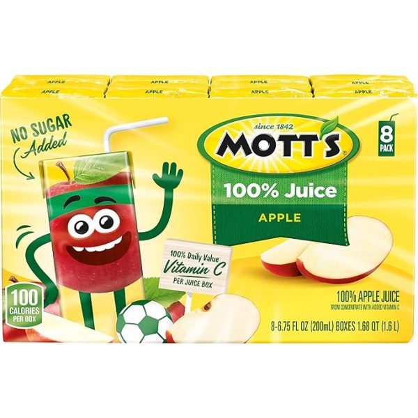 Mott's 100% Original Apple Juice, 6.75 Fl Oz Boxes, 32 Count (4 Packs Of 8), 2 Servings Of Fruit, 100% Fruit Juice, Gluten-free, Caffeine-free, Kosher, Contains No Artificial Colors Or Sweeteners - Image 3