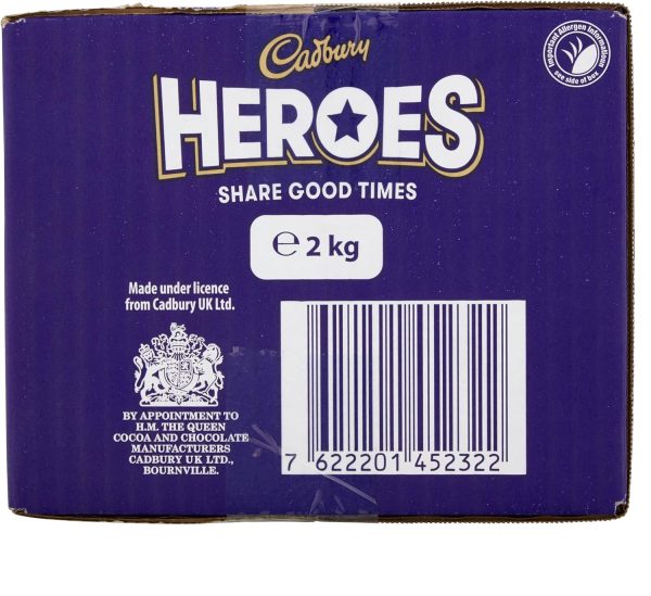 Cadbury Heroes Chocolate Bulk Sharing Box 2kg Milk Chocolates Individually Wrapped (Pack of 2) - Image 6