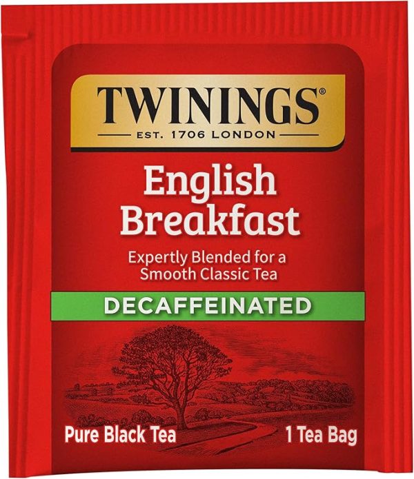 Twinings Decaffeinated English Breakfast Black Tea, 100 Individually Wrapped Tea Bags, Smooth, Flavourful Black Tea, Enjoy Hot or Iced - Image 4