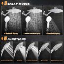 COSYLAND 10'' Rainfall Shower Head with Handheld Combo High Pressure 5 Settings with 11'' Extension Arm 60" Hose, Chrome Finish Bath Shower Head, Height/Angle Adjustable,Chrome