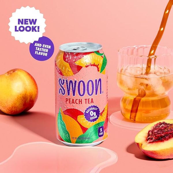 Swoon Peach Tea - Sugar Free Fruit Tea, Low Carb, Paleo-Friendly, Gluten Free Iced Tea - Flavored Tea Keto Drinks Made with Organic Black Tea and Sweetened by Monk Fruit and Stevia (Pack of 12) - Image 3