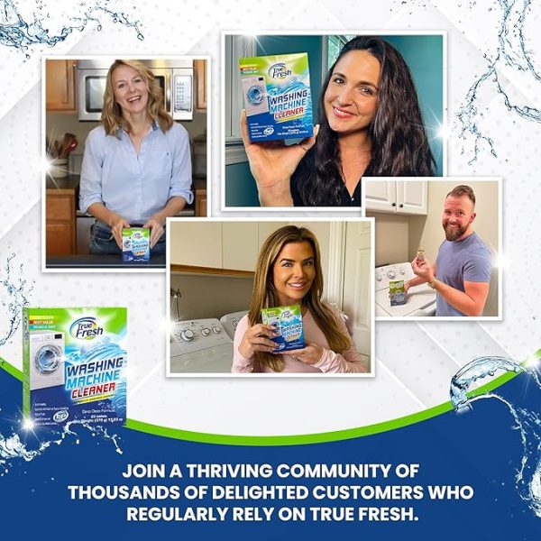 True Fresh Washing Machine Cleaner Tablets 25-Pack - Deep Cleaning Washer Cleaner Tablets for Top Loader, Front Load & HE - Cleans Drum, Tub seal & other Parts Descaler & septic safe - Image 6