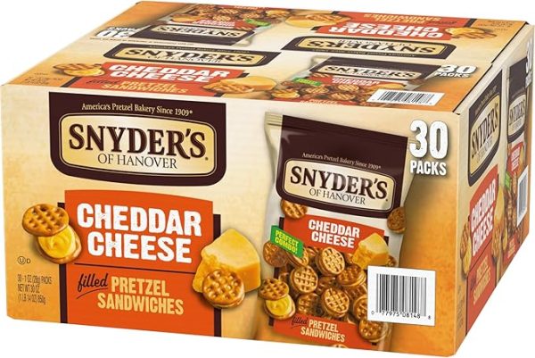nyder's of Hanover Pretzel Sandwiches, Cheddar Cheese, Snack Packs, 30 Ct - Image 7