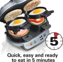 Hamilton Beach Dual Breakfast Sandwich Maker withAudible Digital Timer, Silver , 25490C