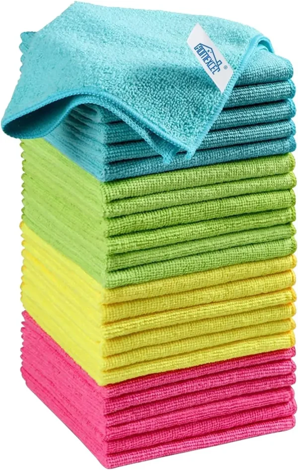 Cloth,12 Pack Cleaning Rag,Cleaning Towels with 4 Color Assorted,11.5"X11.5"(Green/Blue/Yellow/Pink) - Image 6