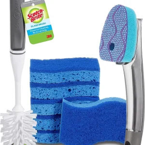 Scotch-Brite Zero Scratch Non-Scratch Scrub Sponges, Sponges for Cleaning Kitchen, Bathroom, and Household, Non-Scratch Sponges Safe for Non-Stick Cookware, 6 Scrubbing Sponges