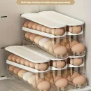 Space-Saving Rolling Egg Storage Box for Refrigerator Side Door - Durable Plastic, Battery-Free, Essential Kitchen Accessory for Efficient Egg Organization