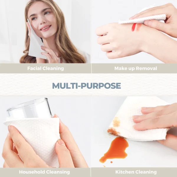 mixshop Disposable Facial Cotton Towel, Makeup Remover Tissue, Towel, Large and Thick wipes - Image 9