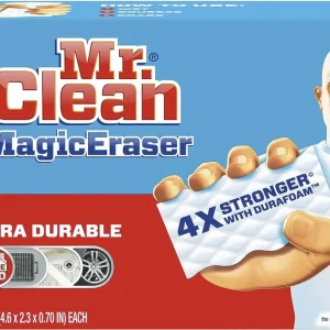 Mr. Clean Magic Eraser, Extra Durable, Shoe, Bathroom, and Shower Cleaner, Cleaning Pads with Durafoam, 10 Count
