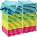 Cloth,12 Pack Cleaning Rag,Cleaning Towels with 4 Color Assorted,11.5"X11.5"(Green/Blue/Yellow/Pink)