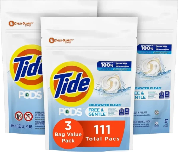 Tide PODS Free & Gentle Laundry Detergent Soap Pods, 81 count - Image 6