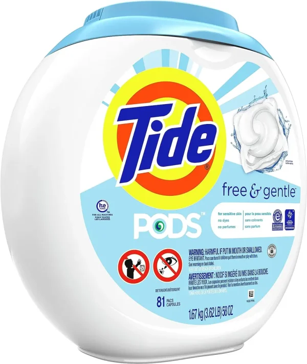 Tide PODS Free & Gentle Laundry Detergent Soap Pods, 81 count - Image 5