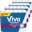 Viva Multi-Surface Cloth Paper Towels, Task Size - 24 Super Rolls (81 Sheets per Roll)