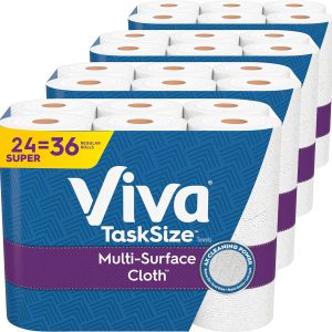 Viva Multi-Surface Cloth Paper Towels, Task Size - 24 Super Rolls (81 Sheets per Roll)