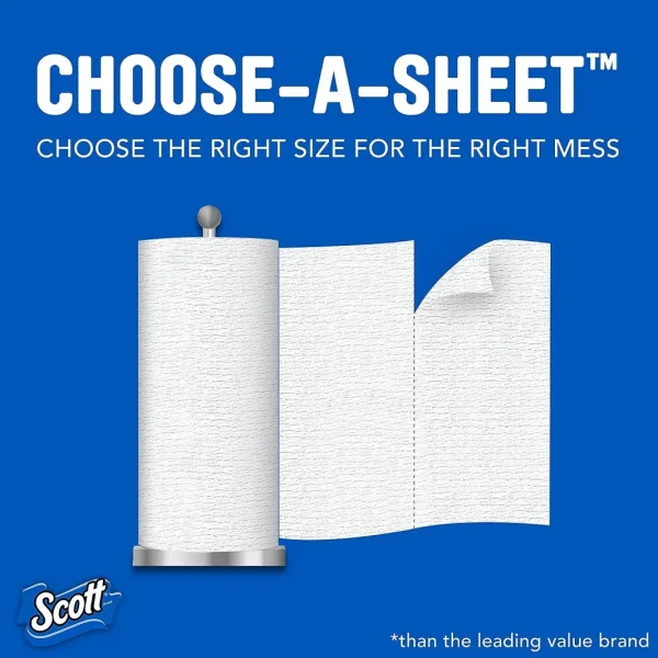 Scott Paper Towels, Choose-A-Sheet - 30 Mega Rolls (2 Packs of 15) = 56 Regular Rolls (102 Sheets Per Roll) - Image 8