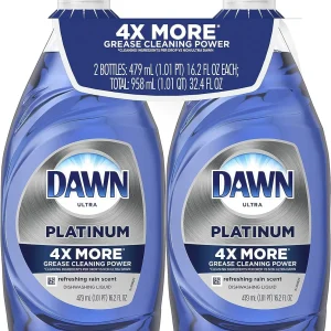 Dawn Platinum Dishwashing Liquid Dish Soap, Refreshing Rain Scent, 32.7 fl oz