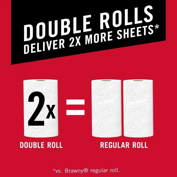 Brawny® Tear-A-Square® Paper Towels, 16 Double Rolls = 32 Regular Rolls - Image 4